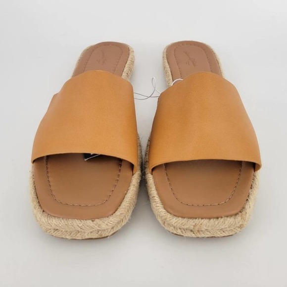 Universal Thread Maren Square Toe Espadrille Slide Sandals Natural 7.5 - Picture 1 of 5